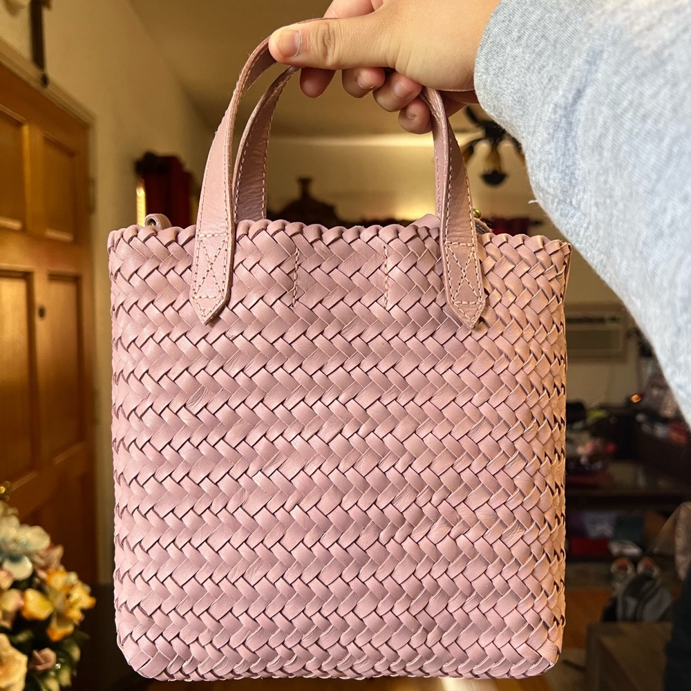 the small transport crossbody: woven leather edition nwt from madewell